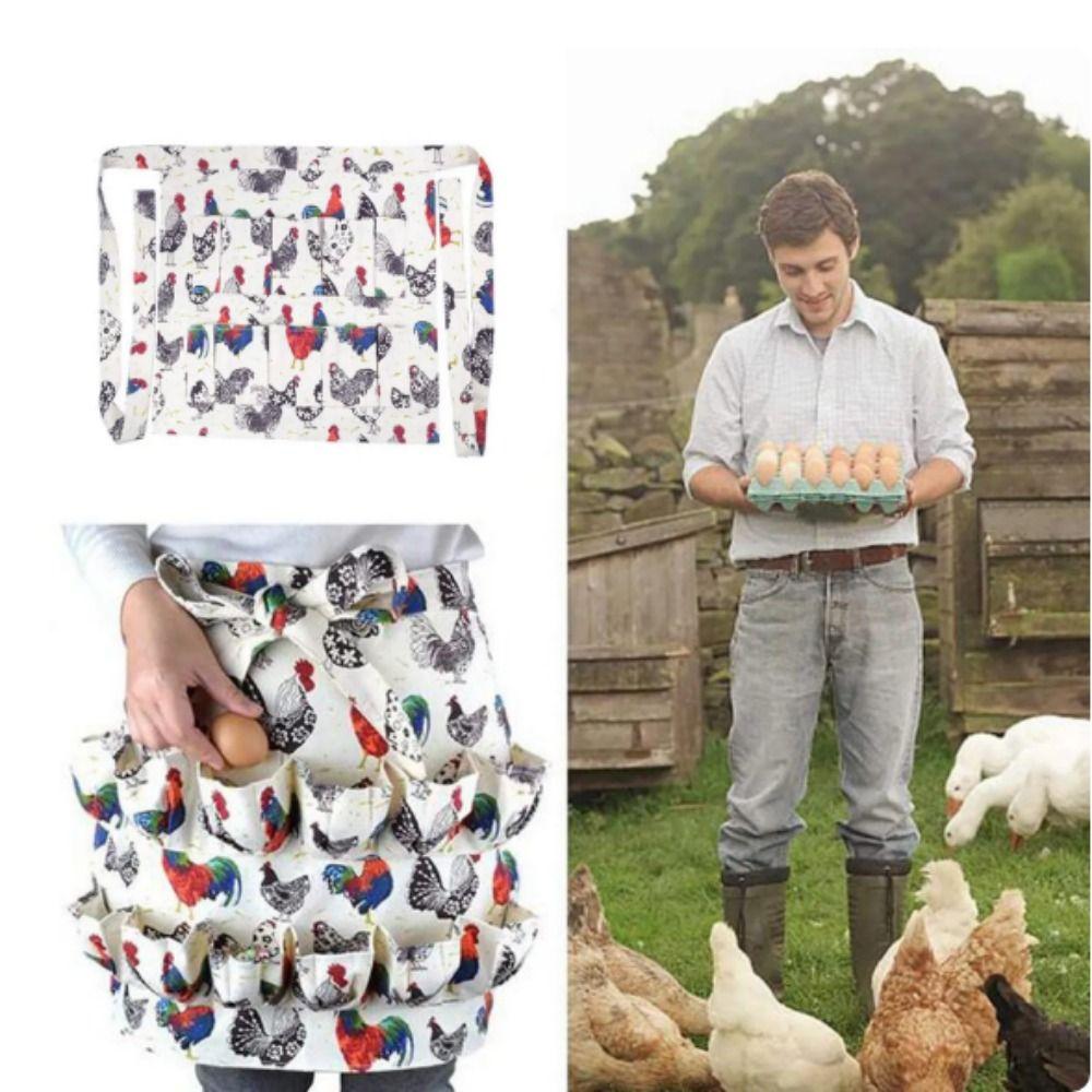 Chicken Pattern Chicken Farm Work Aprons Cloth Egg Collecting Harvest Apron  Kitchen