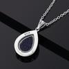 Sterling Silver 925 Pendant Necklace Pear Shape 10x14mm Natural Blue Sandstone Necklace Fashion Jewelry For Women