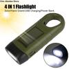 Hand Crank LED Flashlight Solar Powered Energy Saving Charging Torch Portable Rechargeable Outdoor Camping Flashlight