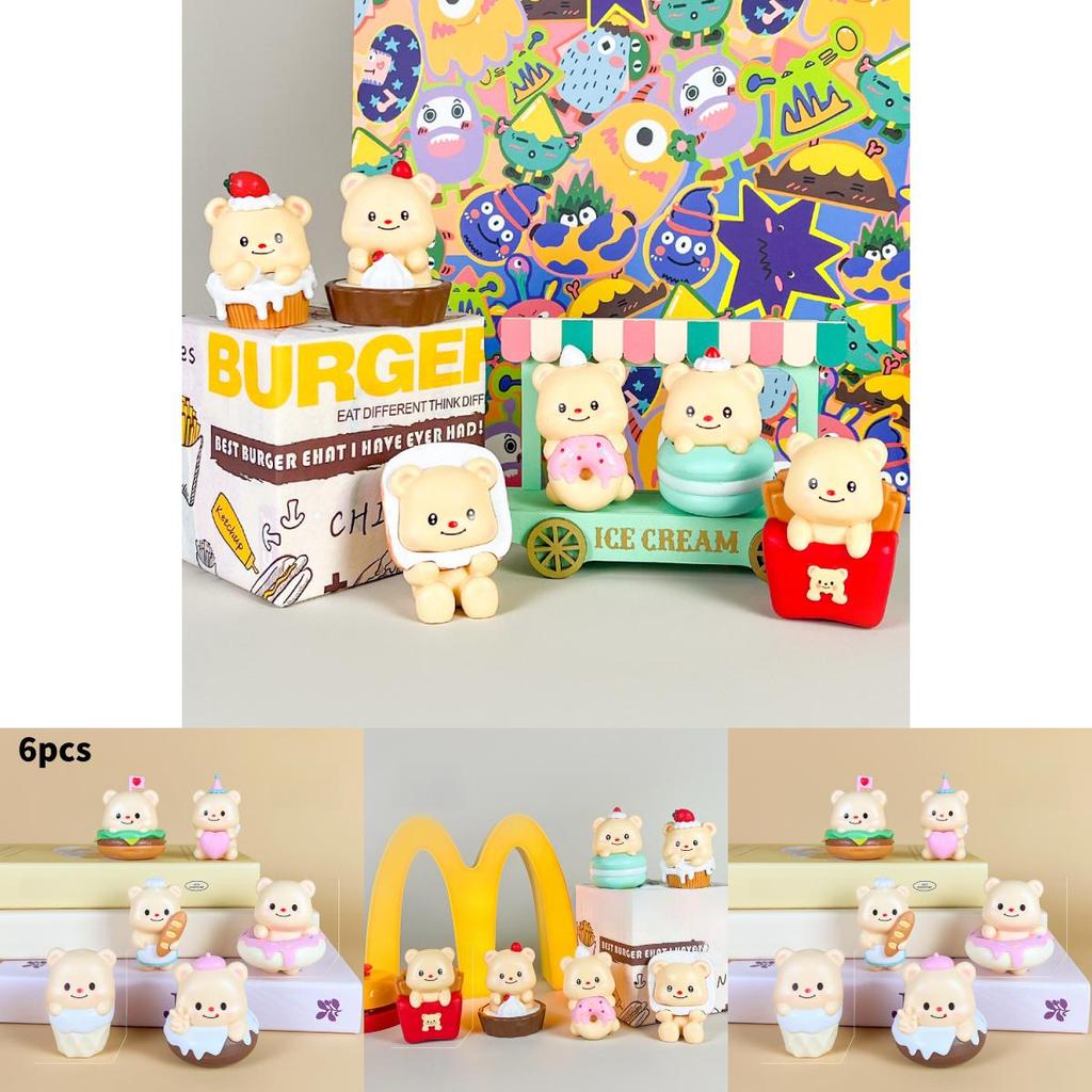 Butter Bear Cute Handicraft Pvc Figurine With Blind Box Packaging For Home Decor