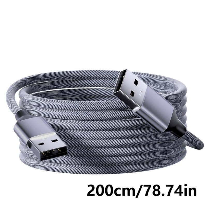 USB 2.0 Extension Cable Weaving Data Sync Wire Line Male/Female to Male Connectors Cord for Game Controller Mouse