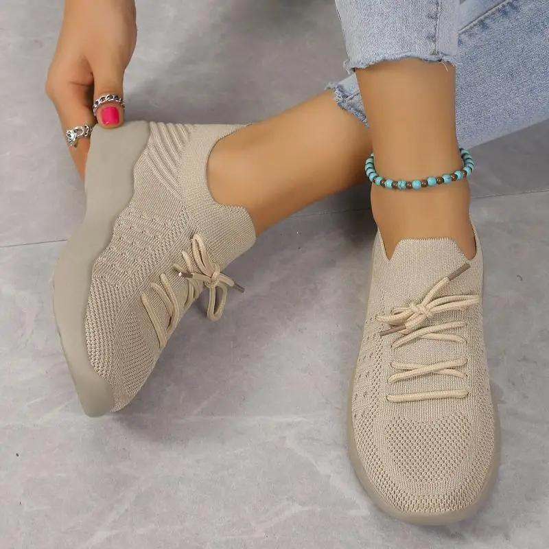 Fashion Womens Lace Up Breathable Tennise Sneakers Summer Solid Thick Bottom Non-Slip Sport Shoes 2025 Hot Seller Running Shoes Woman