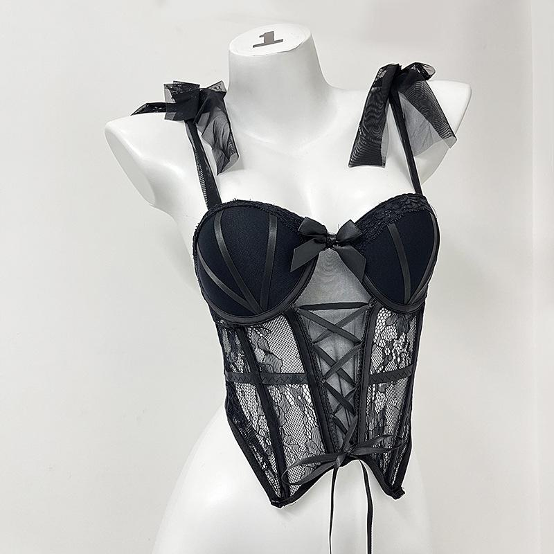 Fishbone Bra Pure Want To Wear Lace with Chest Pad Suspender Top with Short Bottom Vest Inside