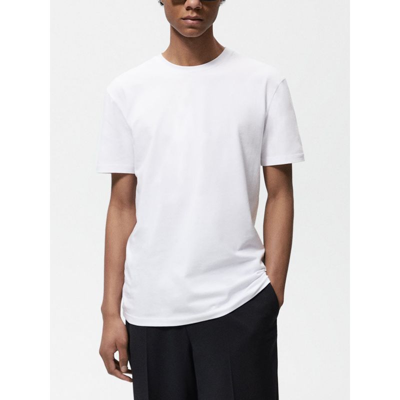 Men's Minimalist Silm Bottoming Black T-shirt Short Sleeve