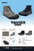 Rikioh Tabic II Coat Water-Repellent Work Boots with Zipper Closure and Two Cushions (Black, Size 28.0 Cm)
