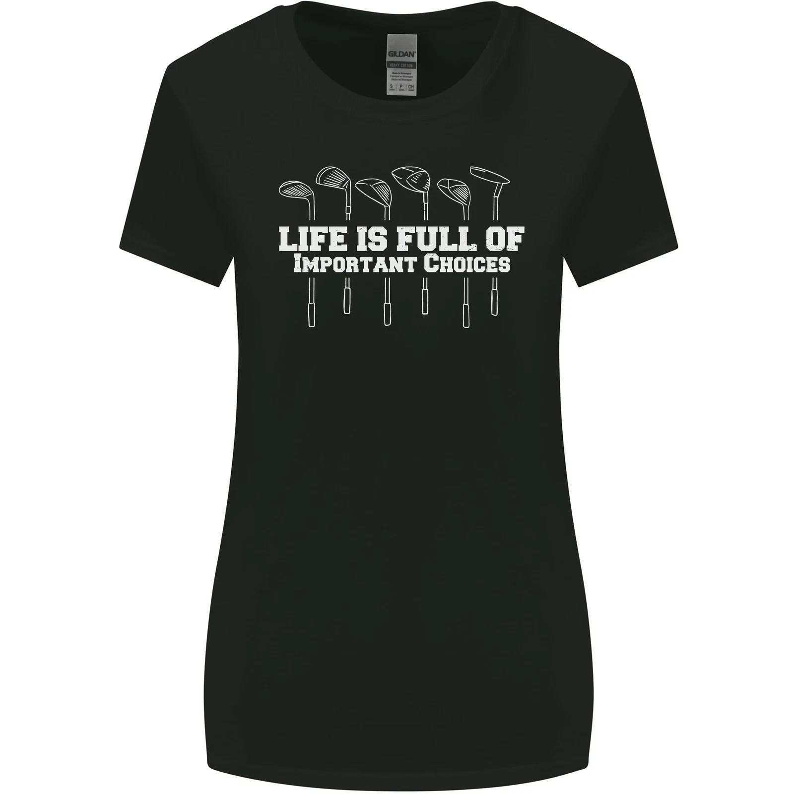 Golf Lifes Full of Important Choices Funny Womens Wider Cut T-Shirt S