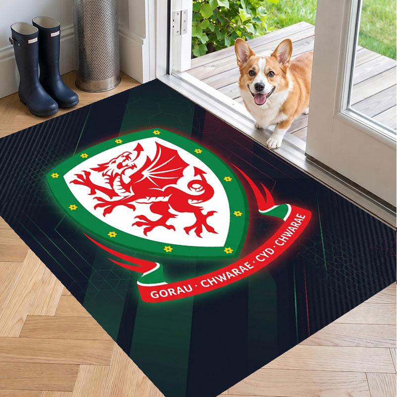 Soft Floor Carpet Wales Rugby Pattern Area Rug Decorative Mat For Home Room Decoration