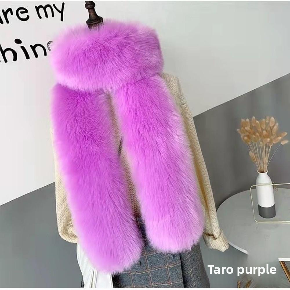 Fashionable and Versatile Fur Long Scarf for Winter Warm Fur Scarf with Fur Collar Imitation Rabbit Fur Fox Fur Ladies Scarf