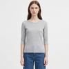 [Shop  ] Korean Made Women S Round Neck Inner Plain 3 4 Sleeve T ShirT Dai wSh 21193 Gray 