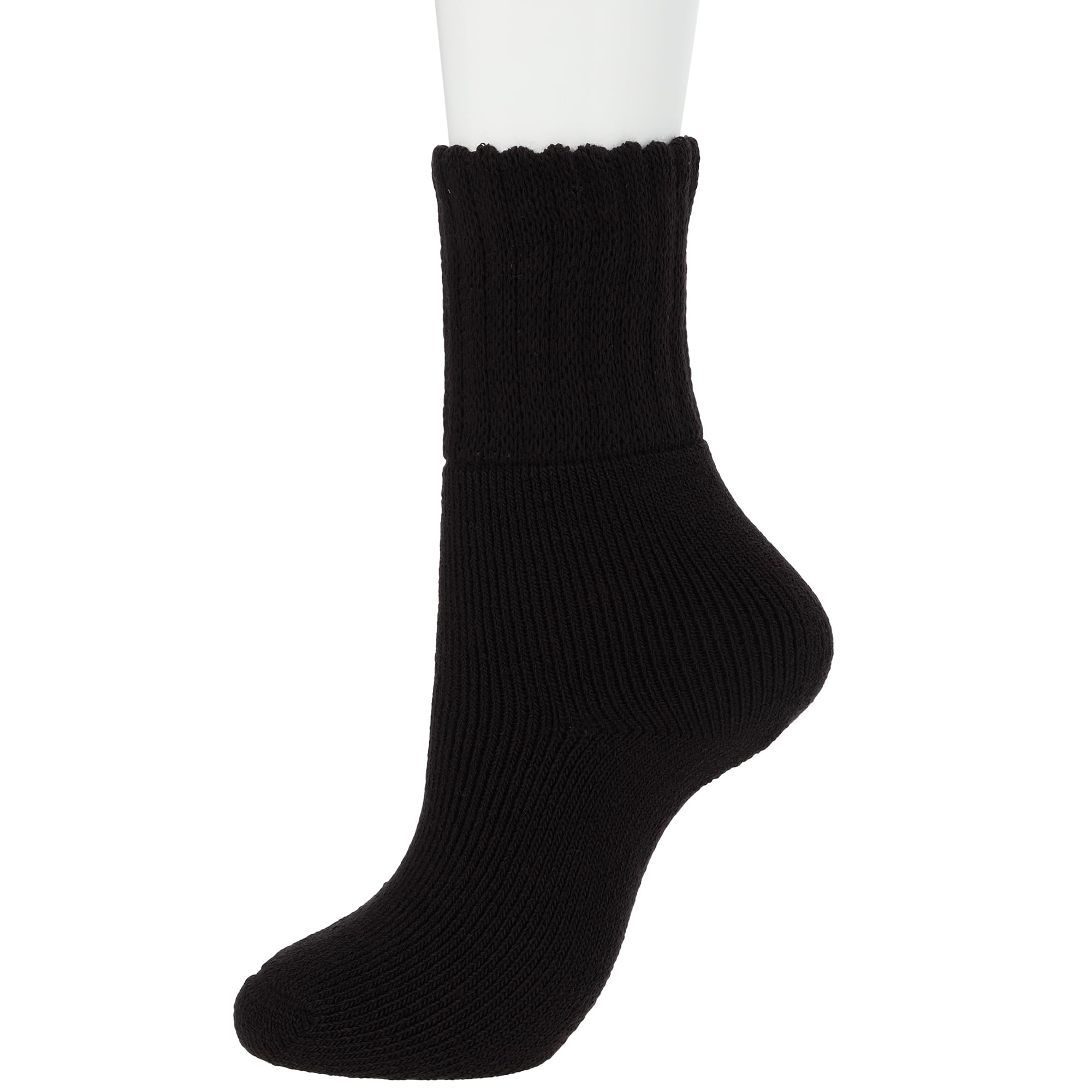 

Gunze SABRINA Room Warm Ribbed Crew Length with Wool Black Socks, Blend, SBS93, Women s,