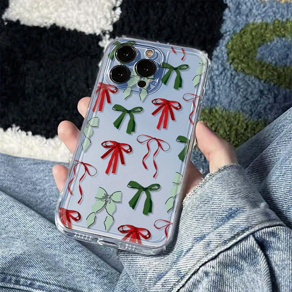 Cute bow pattern phone case, suitable for iPhone 17, 16, 15, Plus, Pro, Max series phones - ideal for giving as a gift