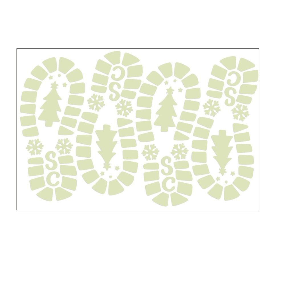 Party Holiday Santa Claus Footprint Sticker Luminous Sticker Floor Decorative Sticker Wall Sticker