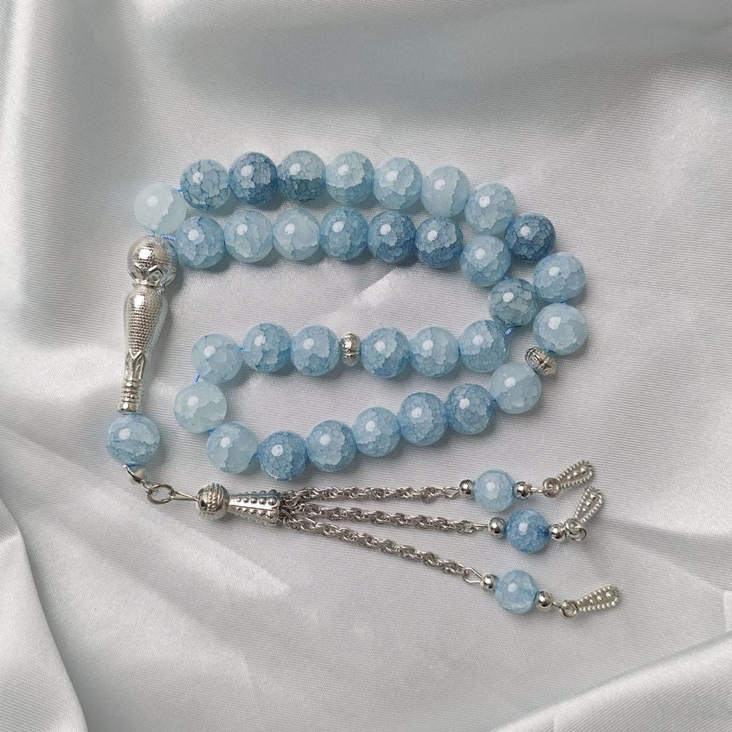 Islamic 33 Dragon Vein Stone 10mm Beads Ice Crack Prayer Beads Bracelet