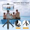 S03 Selfie Stick Tripod with 0.1S Snapshot Extendable BT Selfie Stick with Detachable Wireless Remote 245 Degrees