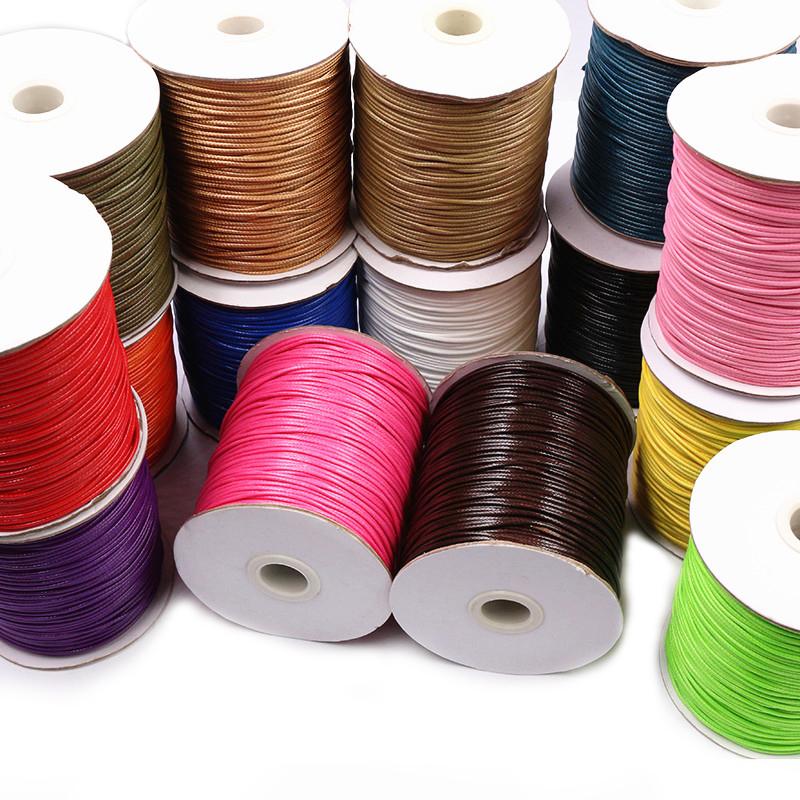 10m/lot 15 Color Leather Line Waxed Cord Cotton Thread String Strap Necklace Rope For Jewelry Making DIY Bracelet Supplies