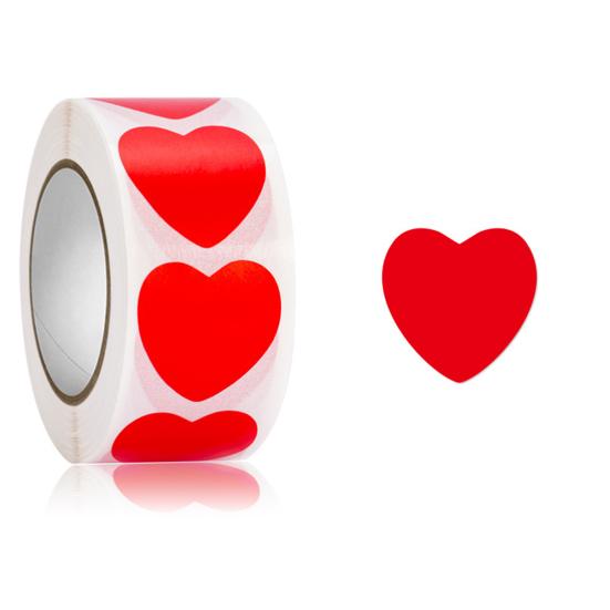 1 Roll Label Sticker Self-adhesive Strong Stickiness Thank You Heart Pattern Sticker Snowflake Label for Valentine's Day