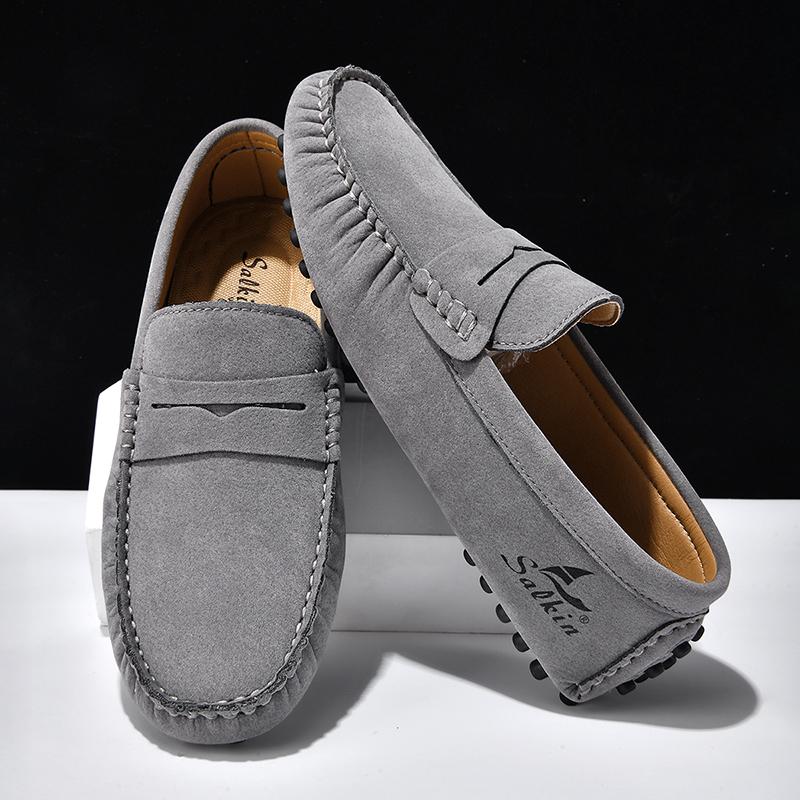 Hochwertige Herren Wildleder Slipper Preppy Leicht Atmungsaktiv Rutschfest Komfort Mode Lässig Outdoor Herren Sneaker
