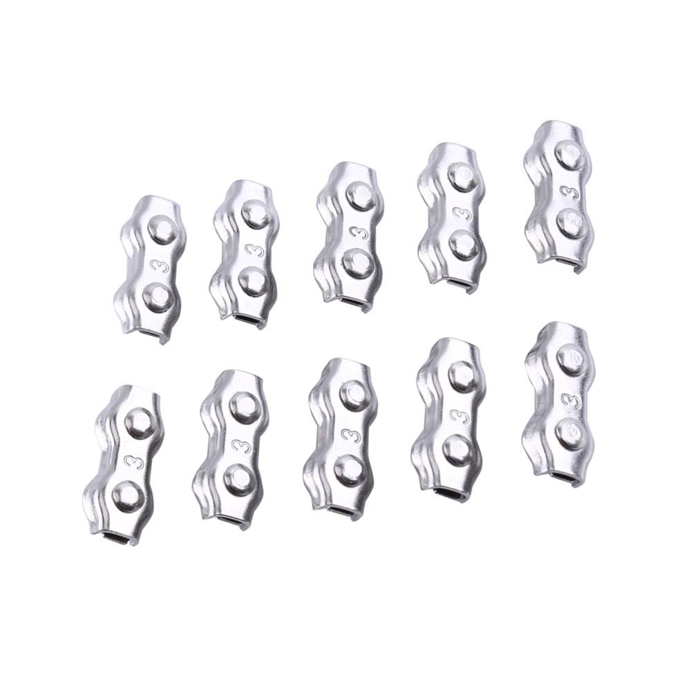10pcs Stainless Steel M3 Duplex Clips Sturdy Design Wire Rope Clips  Cable Management