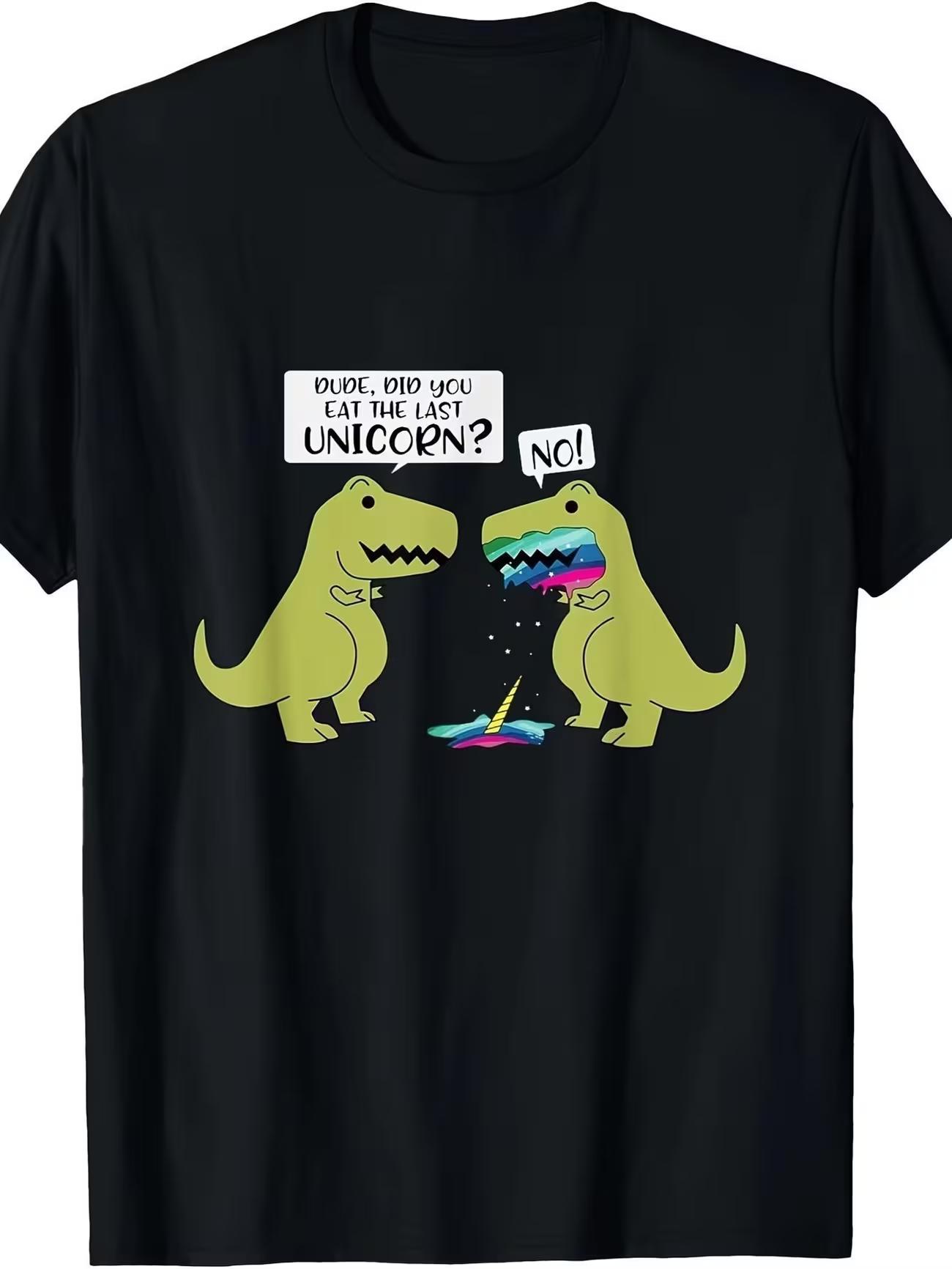 

Unisexs Women Did You Eat The Last Unicorn Dinosaur T Shirt Streetwear Tee Summer Casual Top Gen Z Alpha Brain Rot Humor S
