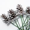 10pcs Christmas DIY Decoration Pine Cone Branches,Brushed White Long Preservation,Suitable for Christmas Tree Decoration Branche