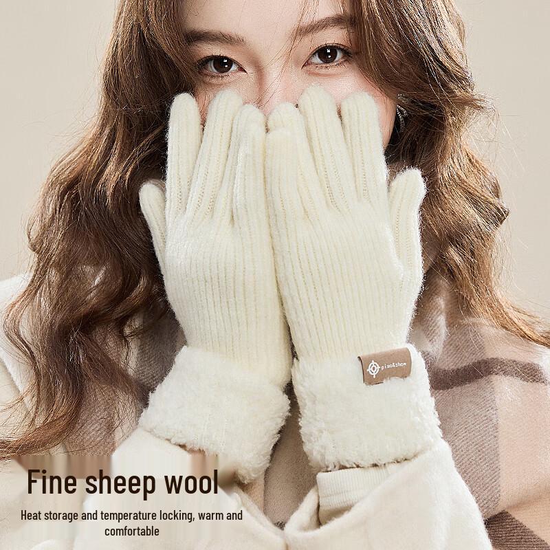 Hengyuanxiang Women's Warm Wool Winter Cycling Gloves