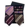 Men'S Gift Box Tie, Fashionable Business Striped Tie Square Scarf Combination Set, Luxury Gift Box.
