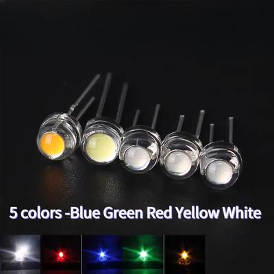 50PCS Straw Hat LED Diode 5MM Blue Green Red Yellow White Light Emitting F5 Super Bright Led