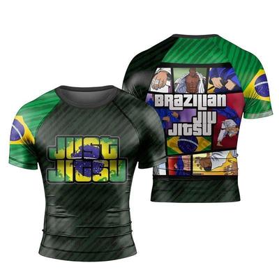 2026 Men Brazilian Jiu Jitsu T-Shirt Grappling Short Sleeve Sport Top Fitness Gym TrainingQuick Dry Sportswear Men's Clothing