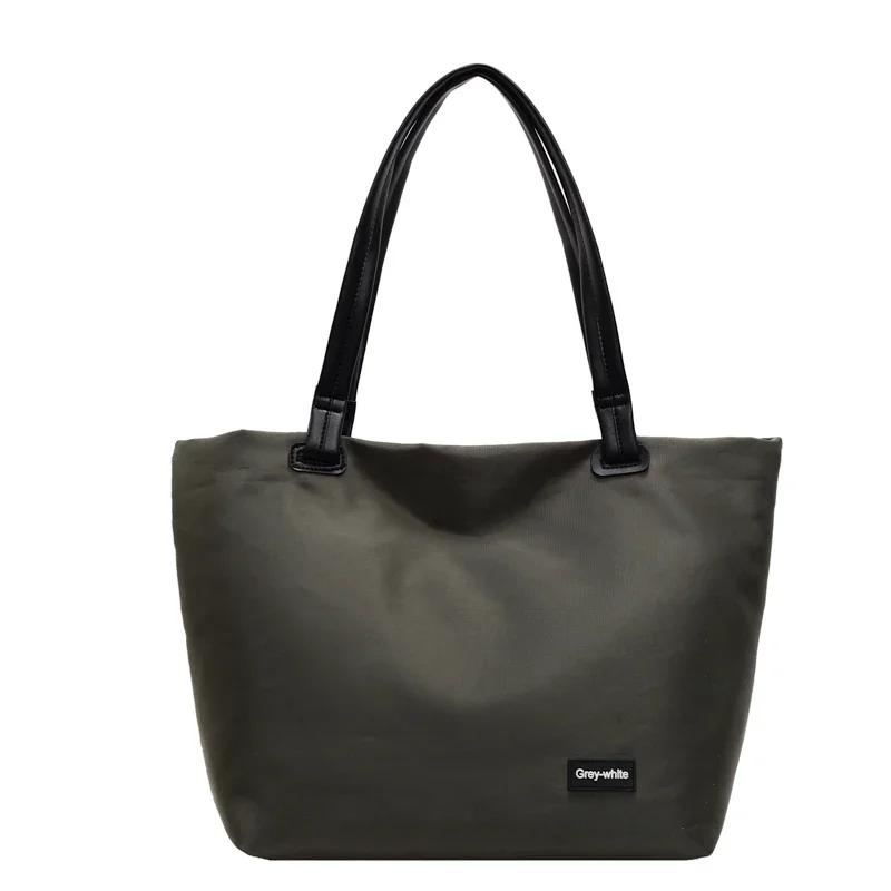 

Модная нейлоновая простая однотонная лаконичная женская сумка-тоут на молнии, универсальная, красивая, дизайнерская, легкая, сумка через плечо