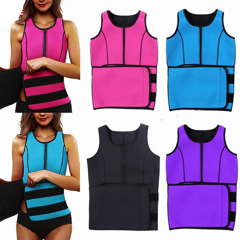 Women's Neoprene Sauna Sweat Vest Waist Trainer Tummy Control Slimming Body Shaper Shapewear
