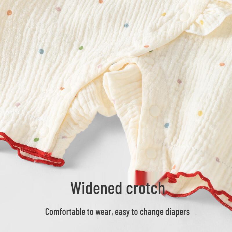 Baby Girl's Summer Polka Dot Short Sleeve Romper