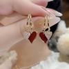 Unique Heart-Shaped Pendant Earrings-Plated with 925 Silver, Sparkling Design, Simple And Unique, Very Suitable for Everyday Occasions Christmas