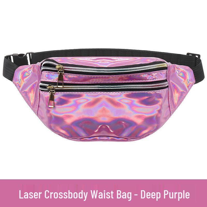 Women's Reflective Crossbody Laser Waist & Chest Bag - Trendy Outdoor Beach Bag
