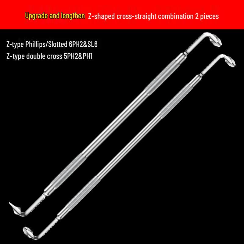 Z- & L-shaped Right Angle Wrench: Dual-Use Phillips, Slotted, Hex, Torx Screwdriver Set