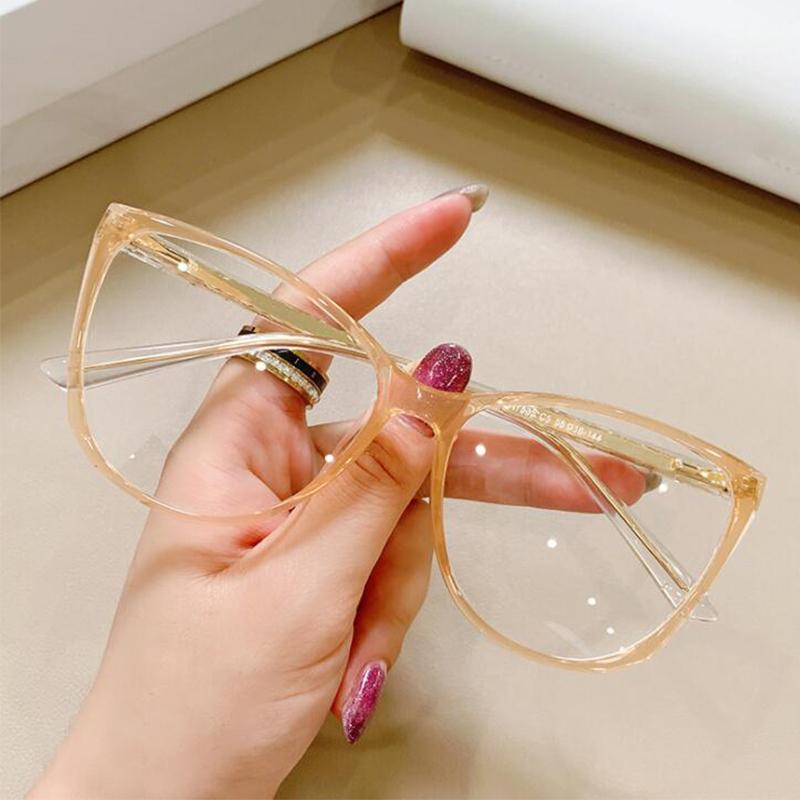 Fashion Women Reading Anti Blue Light Glasses Clear Cat Eye TR90 Prescription Female Glasses Astigmatism