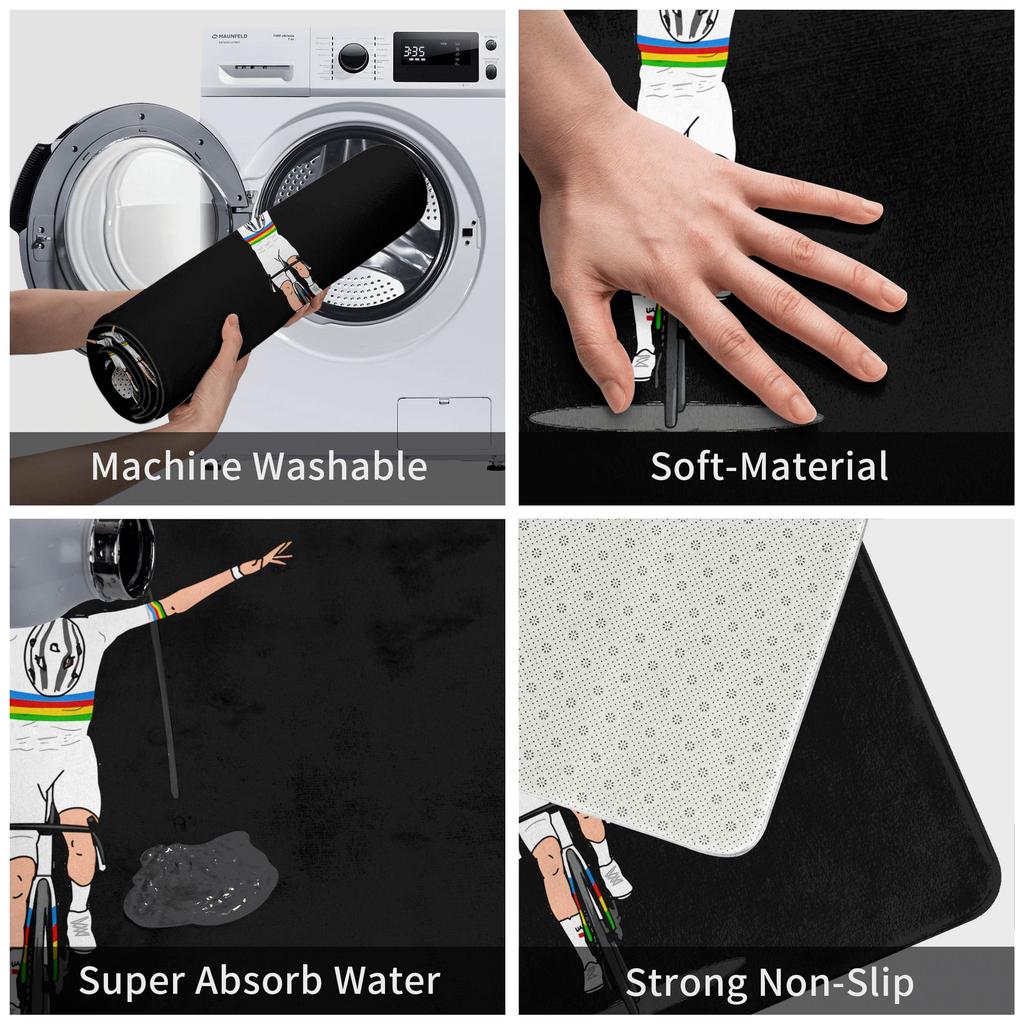 Tappetino per porta esterna antiscivolo impermeabile per squadra di ciclismo Tadej Pogacar Tappetino d'ingresso per cucina camera da letto Tappeto