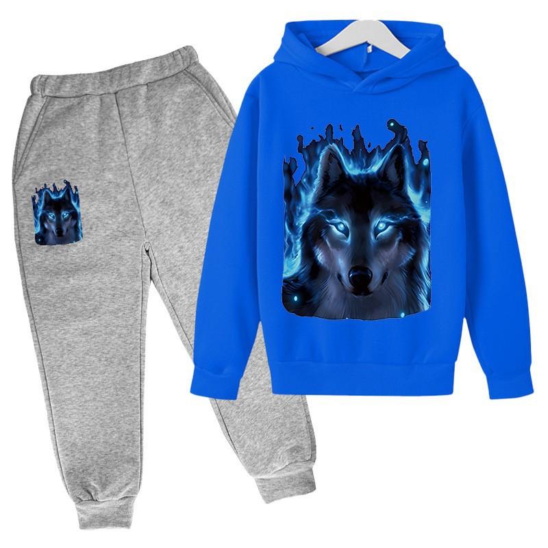 Kinderpullover-Set Hoodie Zweiteiler Pullover Cartoon Outdoor-Sport
