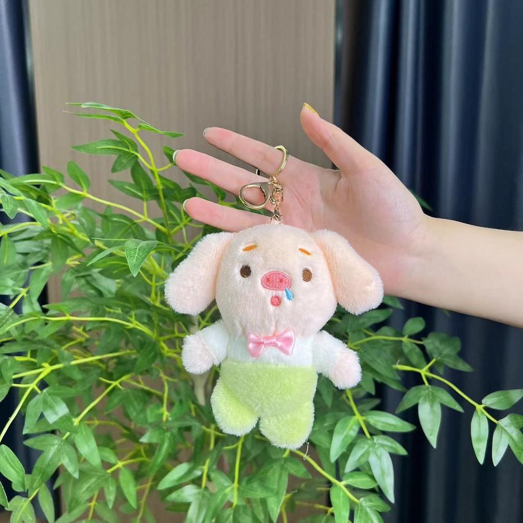 Fun And Cute Plush Pig Keyring With Short Plush Texture Available In Light Green Blue And Colors Pink