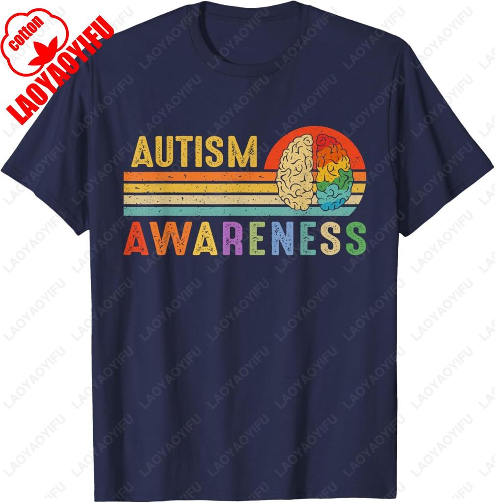 Welt Autismus Bewusstsein Neurodiversität Autistisch April Sonnenuntergang T-Shirt Sommer Baumwolle Mode T-Shirts Lässige Streetwear Mode Tops