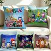 Cartoon Oddbods Cushion Cover Short Plush Cushion Cover Double Sided Print Washable Sofa Pillowcase Home Decor Gift