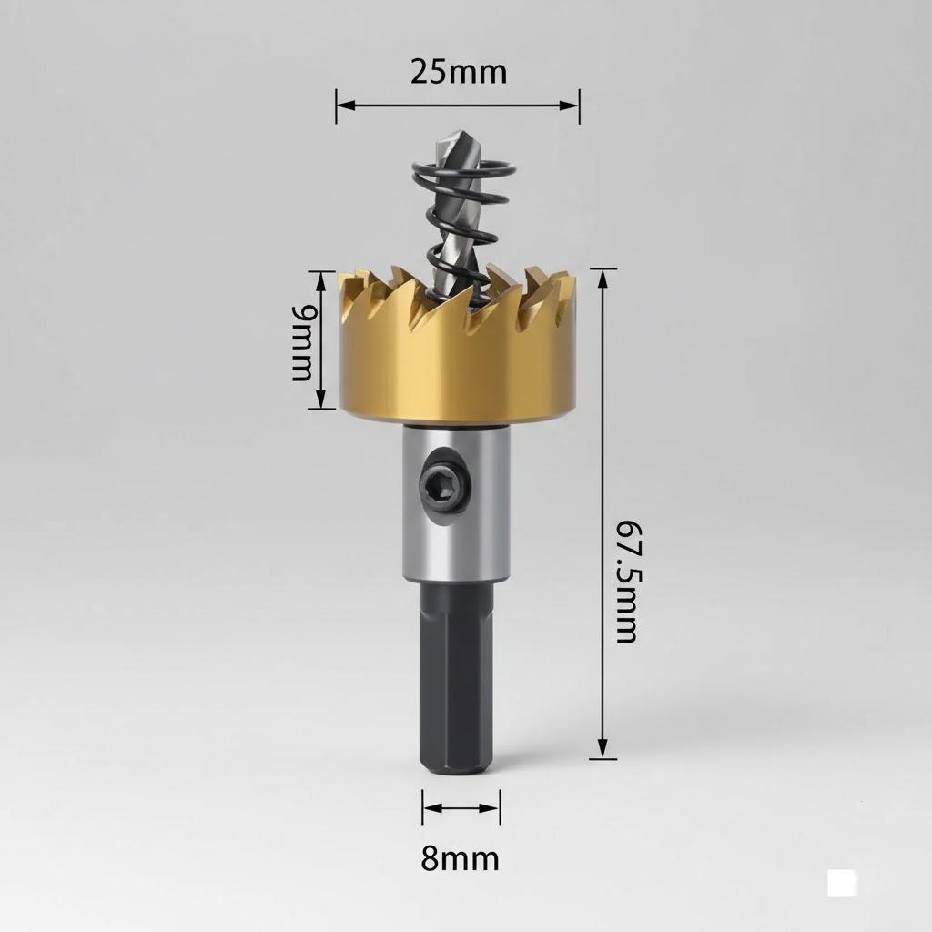 HSS Hole Saw Drill Bit Set 5Pcs Hole Cutter for Sheet Metal Reaming 16mm 18.5mm 20mm 25mm 30mm Professional Tool Kit