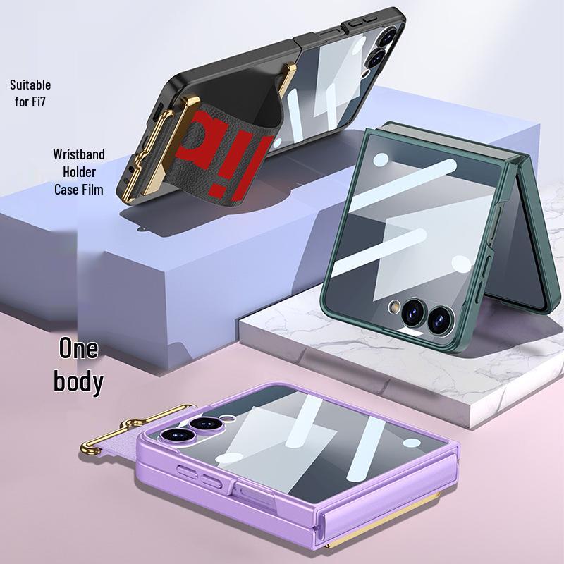 Samsung Flip7 Ultra-Thin Wrist Strap Foldable Case - Light Luxury Screen Integrated Protective Cover