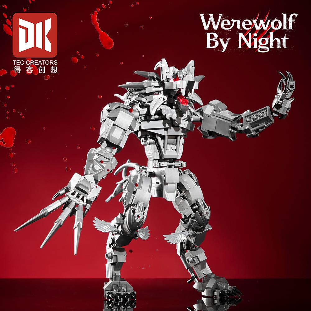 Movie Wolf Building Block Figure Werewolf By Night Articular Mobility Mech Model Assembled Bricks Toy For Kids Santa Gift