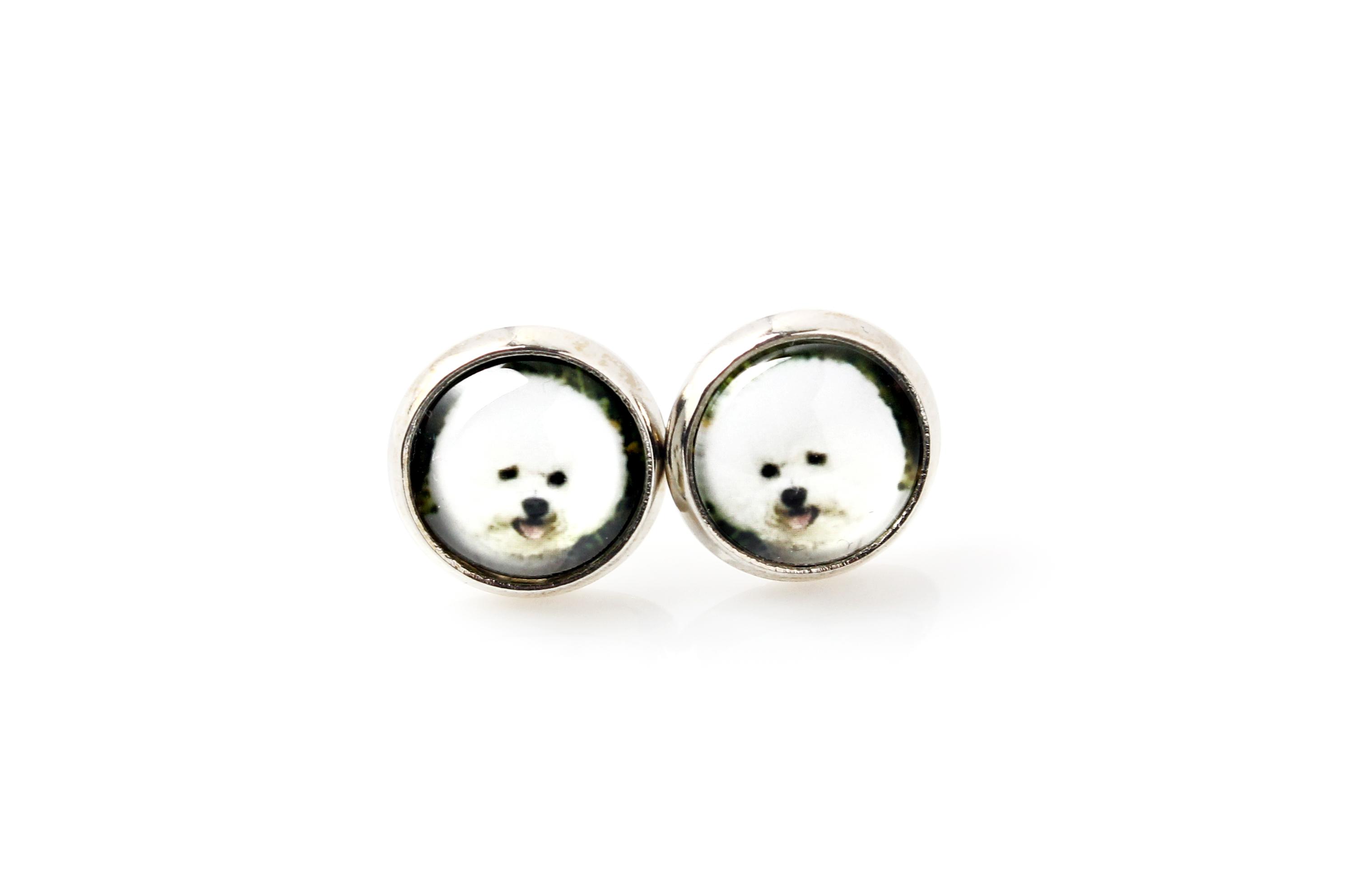 

Bichon Frise, Bichon Tenerife, Bichon a poil frise - сережки ваше фото ручної роботи, власне фото, прикраси від бренду Art.-Dog срібний