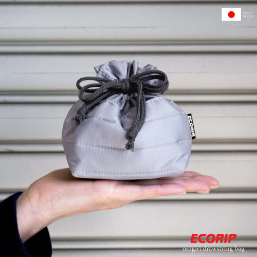 Padou Ecorip Cooler Rice Ball Drawstring Bag (Red) - Water-Repellent, Lightweight, Washable, Made with Recycled Fiber, Foldable, Insulated Drawstring