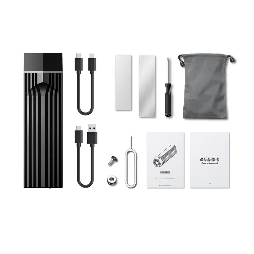 

M2 NVMe (PCIe) Корпус кулера для SSD-накопителя, радиатор 10 Гбит/с USB3.1 GEN2 Type C M.2 SSD, корпус для рассеивания тепла для жесткого диска M.2 NVME чёрный