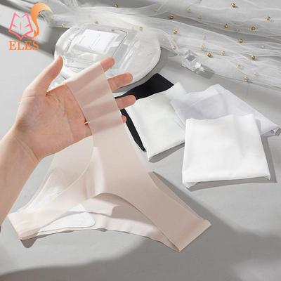 Women Ice Silk No Show Thongs Panties Women Seamless Underwear Knickers