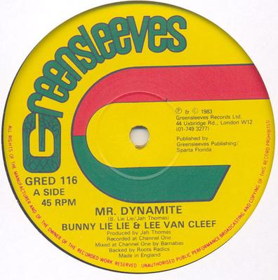 12inch Record BUNNY LIE LIE & LEE VAN CLEEF / THE - Mr. Dynamite / Dynamite Dub GRED116 Greensleeves Re 1983 UK Reggae, Ska & Dub Used