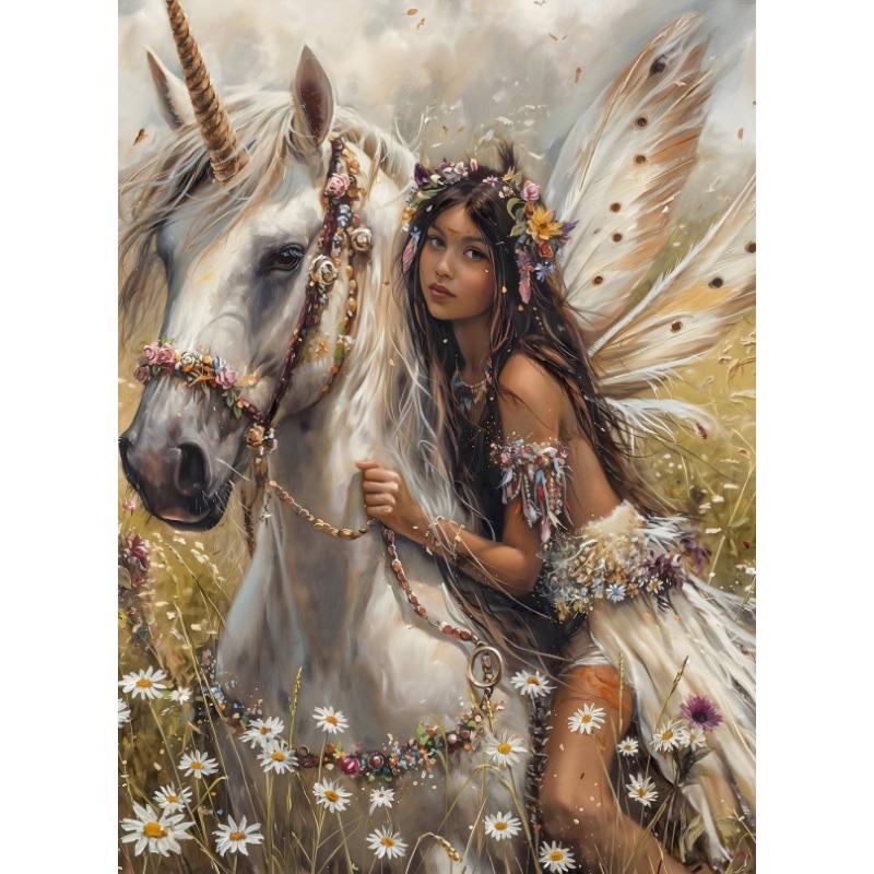 Fairycore Girl Pink Mushroom Unicorn Garden Wonderland Forest Poster Canvas Painting Wall Art Pictures Girl Room Home Decor