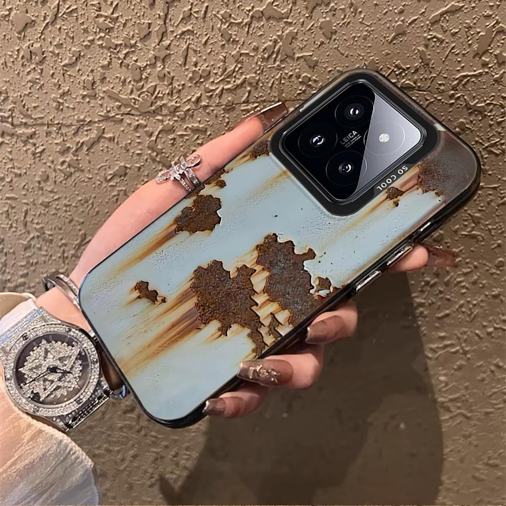 Rust Effect Distressed Cool Phone Case For Xiaomi 17 Pro Max 15 T Pro 14 T Pro 13 Pro 12 Pro Mi 11 Lite 5G IMD Shockproof Cover